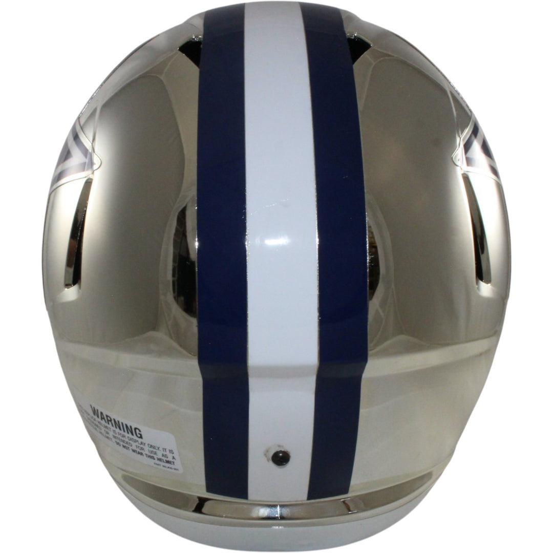 Dallas Cowboys Full Size Replica Chrome Helmet Riddell New In Box 18597