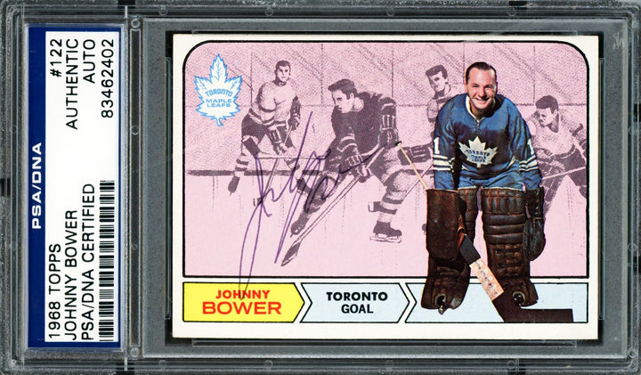 Johnny Bower Signed 1968 Topps Card 122 Toronto Maple Leafs PSA/DNA #83462402