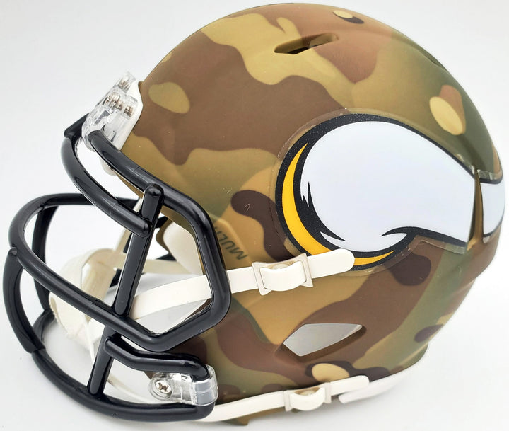 Herschel Walker Signed Minnesota Vikings Camo Speed Mini Helmet Beckett BAS