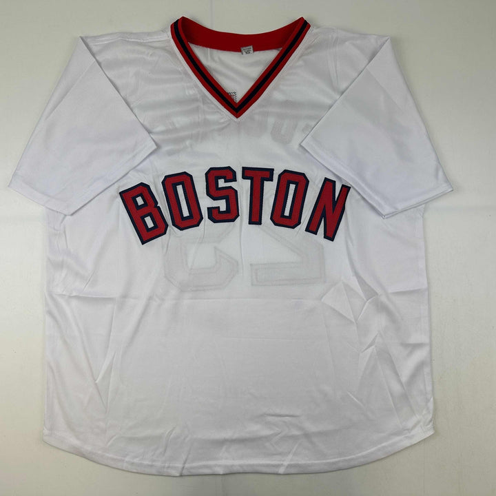 Autographed/Signed Keith Foulke Boston White Baseball Jersey JSA COA