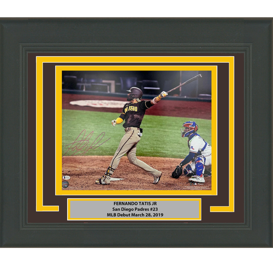 Framed Autographed/Signed Fernando Tatis Jr Padres 16x20 Photo Beckett BAS COA