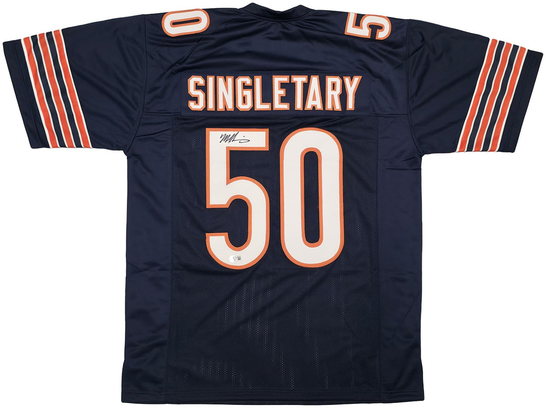 Chicago Bears Mike Singletary Signed Blue Jersey Beckett Witness