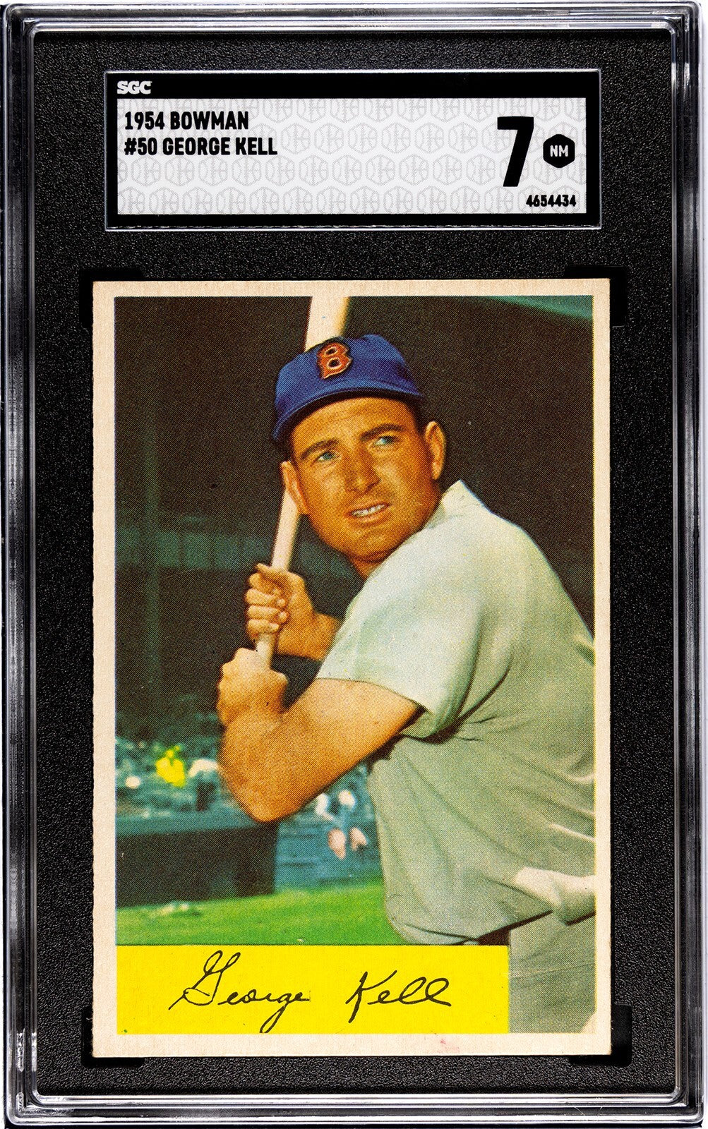 George Kell 1954 Bowman Baseball Card #50- SGC Graded 7 NM (Boston Red Sox/HOF)