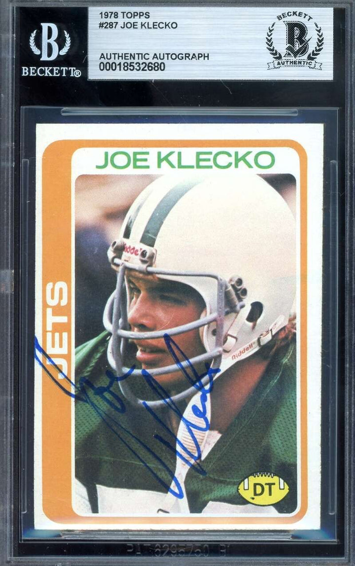 Joe Klecko Beckett BAS Signed 1978 Topps Rookie Autograph