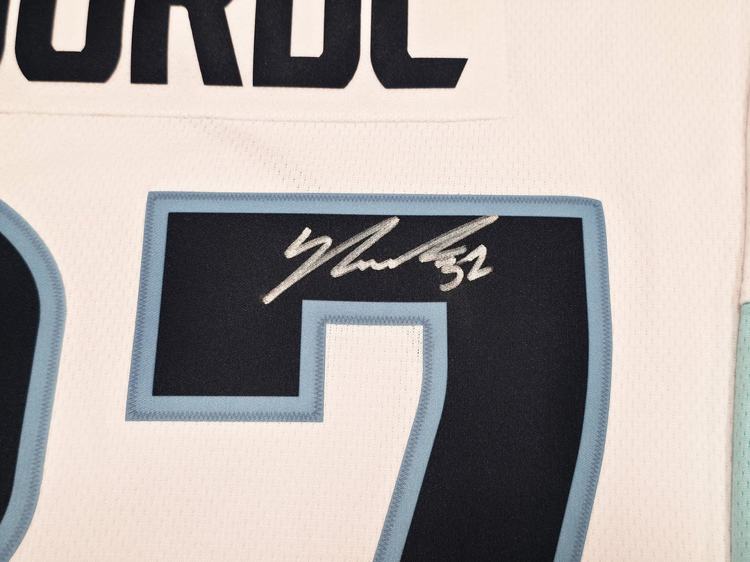 Seattle Kraken Yanni Gourde Signed White Fanatics Jersey Size XL Fanatics Holo
