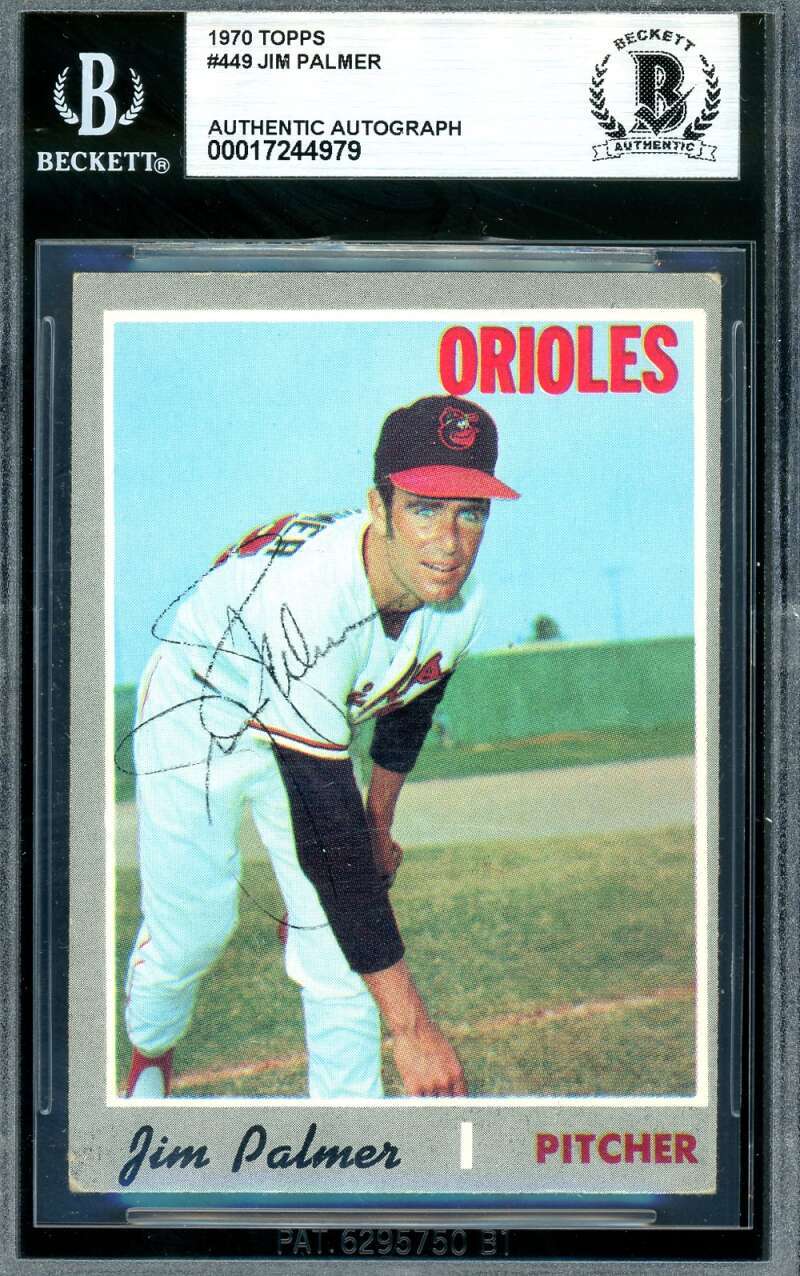 Jim Palmer Beckett BAS Vintage Signed 1970 Topps Autograph