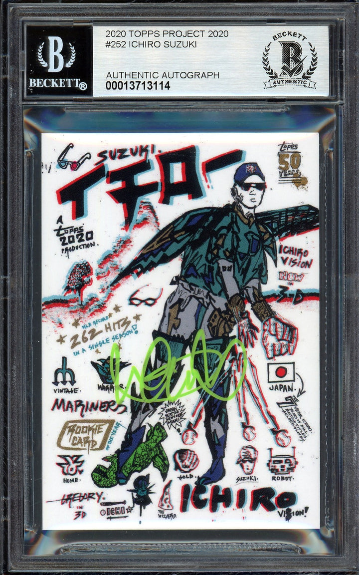Ichiro Suzuki Auto Topps Project 2020 Gregory Siff Card 252 Sig 10 /10 BAS