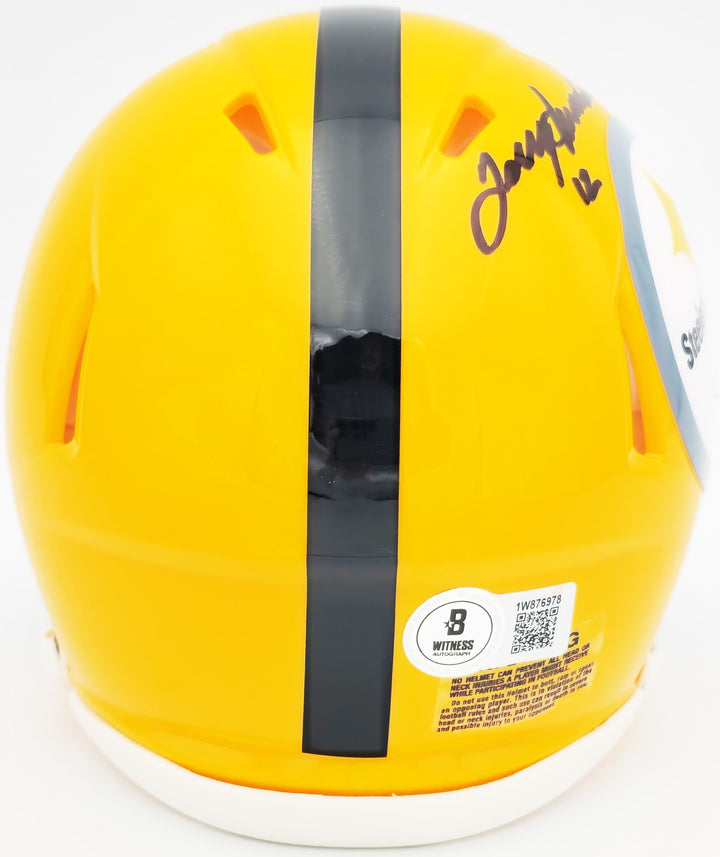 Terry Bradshaw Signed Pittsburgh Steelers Yellow Speed Mini Helmet Beckett Wit