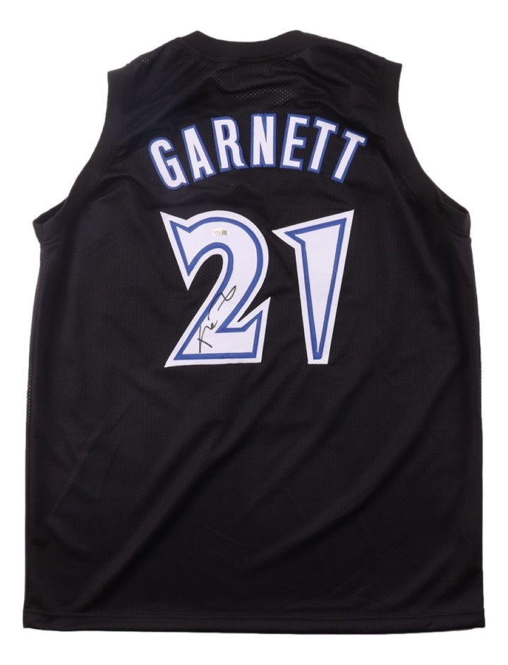 Kevin Garnett Minnesota Signed Alternate Black Basketball Jersey JSA QR