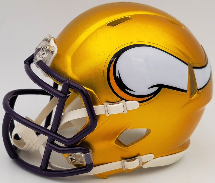 Herschel Walker Signed Minnesota Vikings Flash Yellow Speed Mini Helmet Beckett