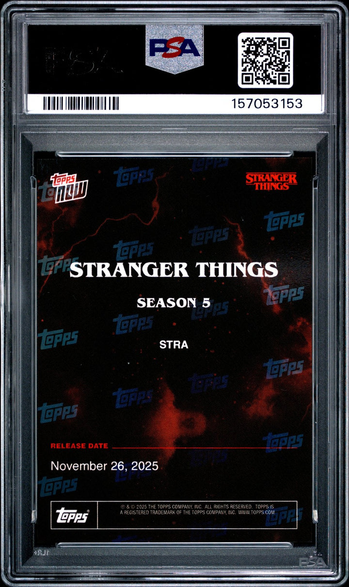 Graded 2025 Topps Now Stranger Things #STRA Netflix Card PSA 10 Gem Mint