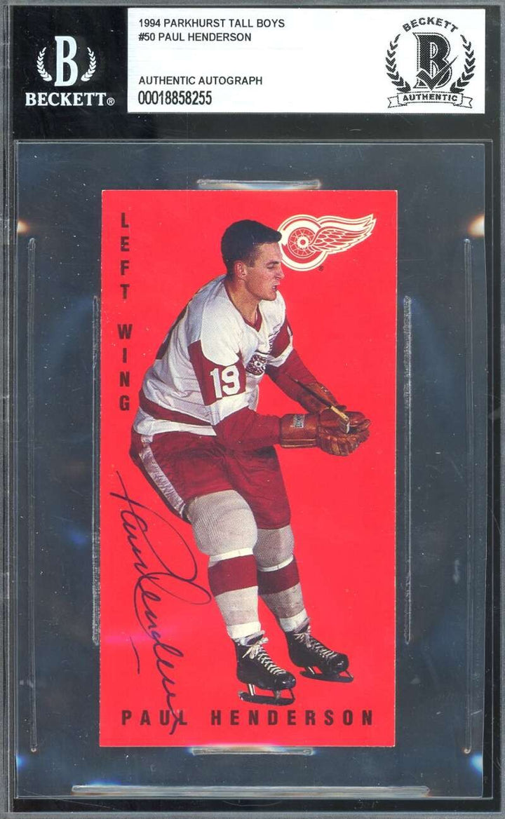 Paul Henderson Beckett BAS Signed 1994 Parkhurst Tall Boys Autographed