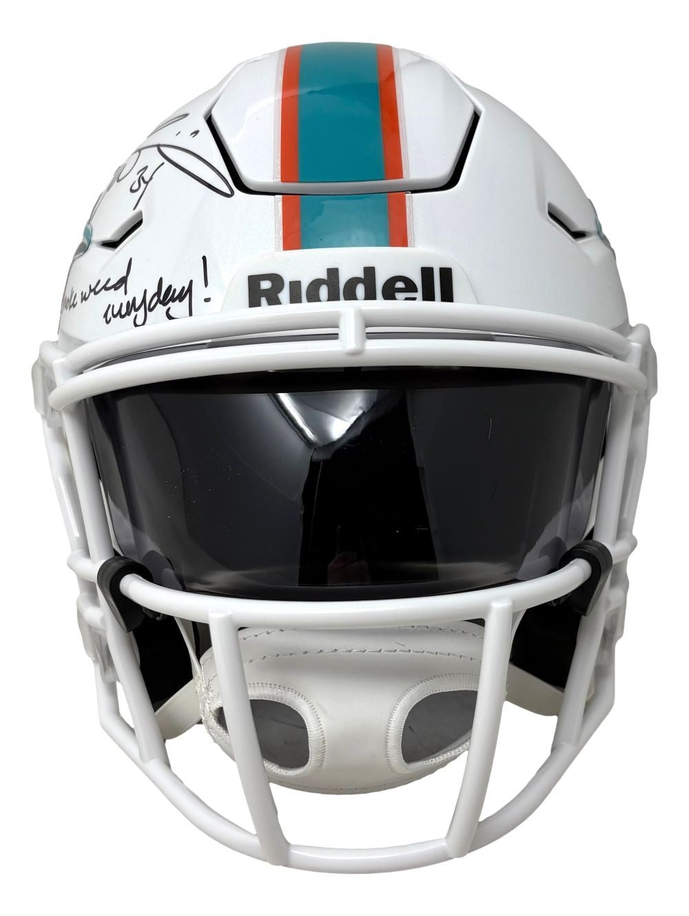 Ricky Williams Signed Miami Dolphins MIDI SpeedFlex Helmet Smoke Weed JSA QR