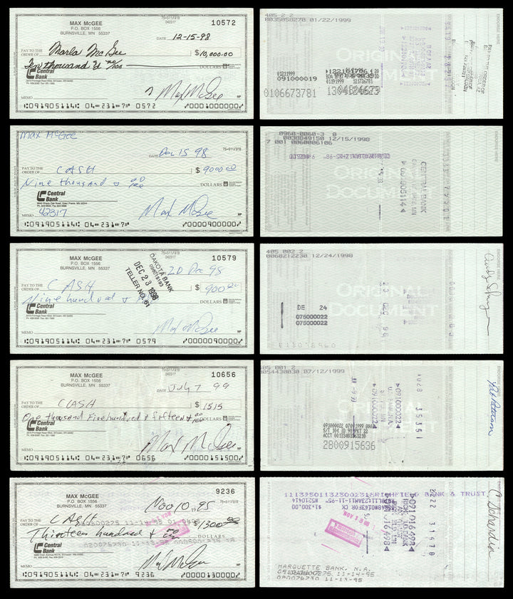Max McGee Autographed Signed 2.75x6 Check Lot of 50 Green Bay Packers 174046