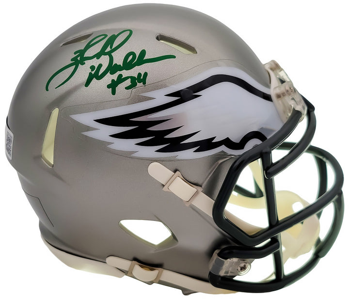 Herschel Walker Autographed Signed Eagles Flash Silver Speed Mini Helmet Beckett