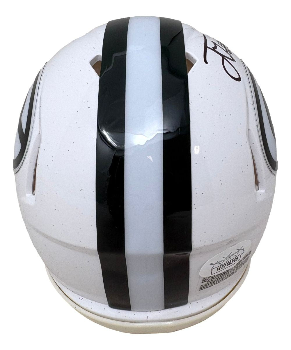 Jordan Love Signed In Black Green Bay Packers White Mini Speed Helmet JSA