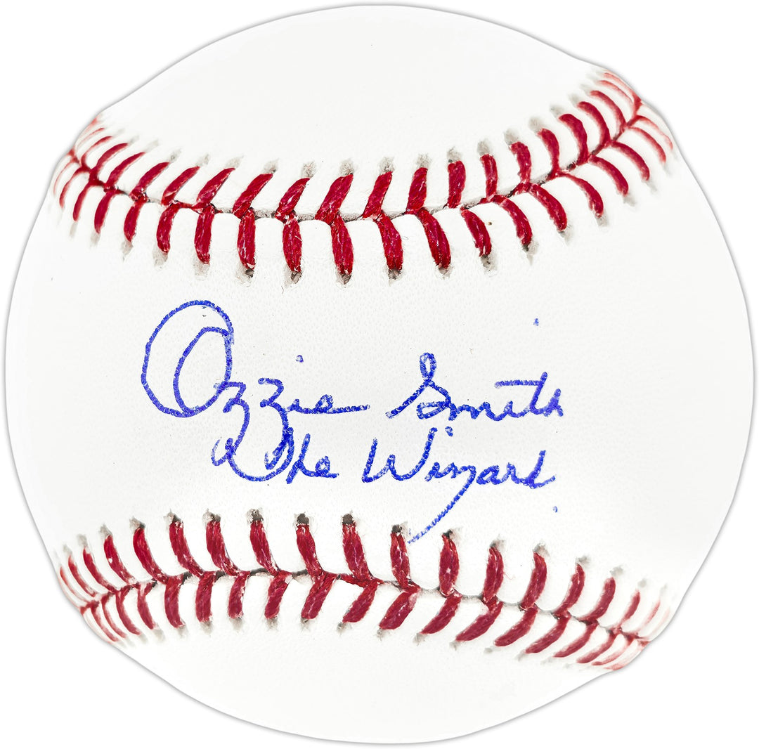 Ozzie Smith Signed MLB Baseball Cardinals The Wizard Beckett QR