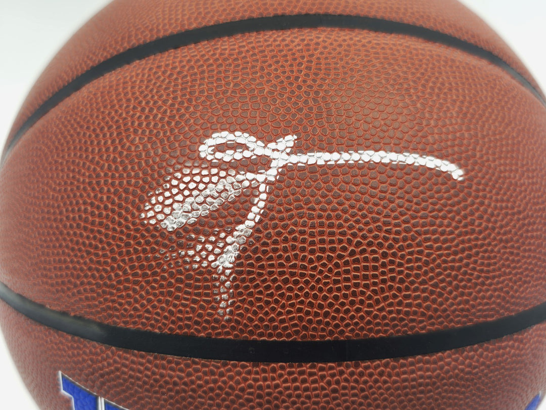 Allen Iverson Auto Composite Leather Basketball 76ers Logo (Smudged) Beckett Wit
