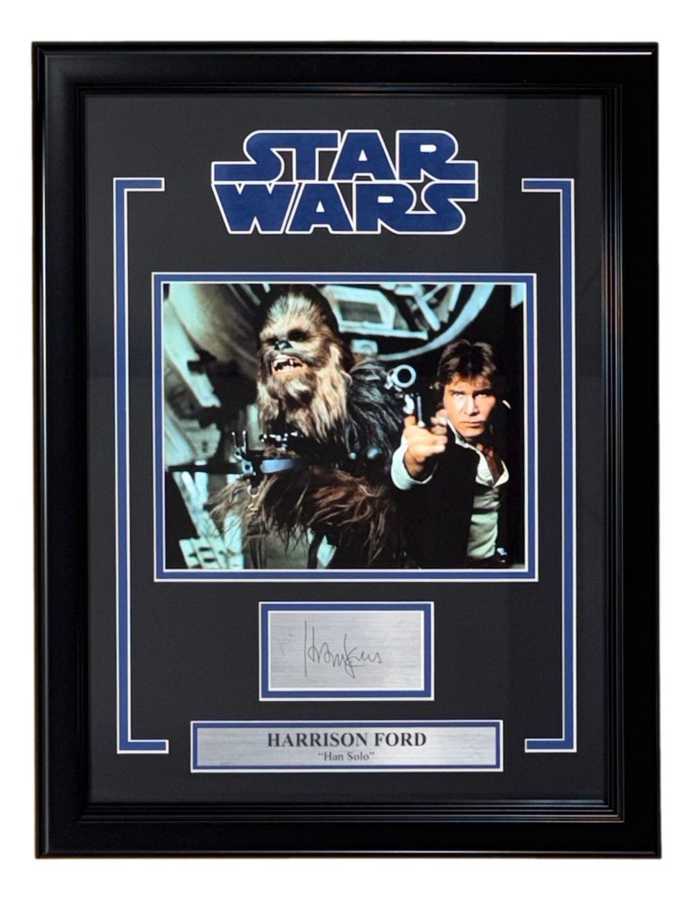 Harrison Ford Framed 8x10 Star Wars Han Solo Photo w/ Laser Engraved Auto