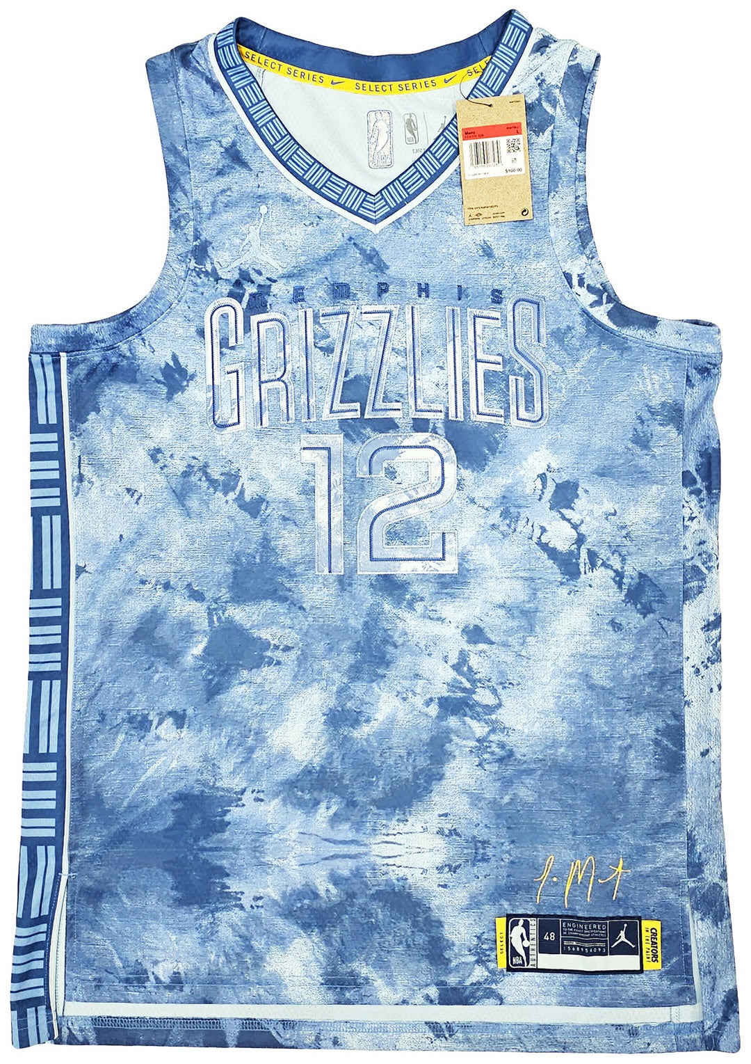 Grizzlies Ja Morant Auto Blue Jordan Creators The Paint Select Jersey 52 BAS