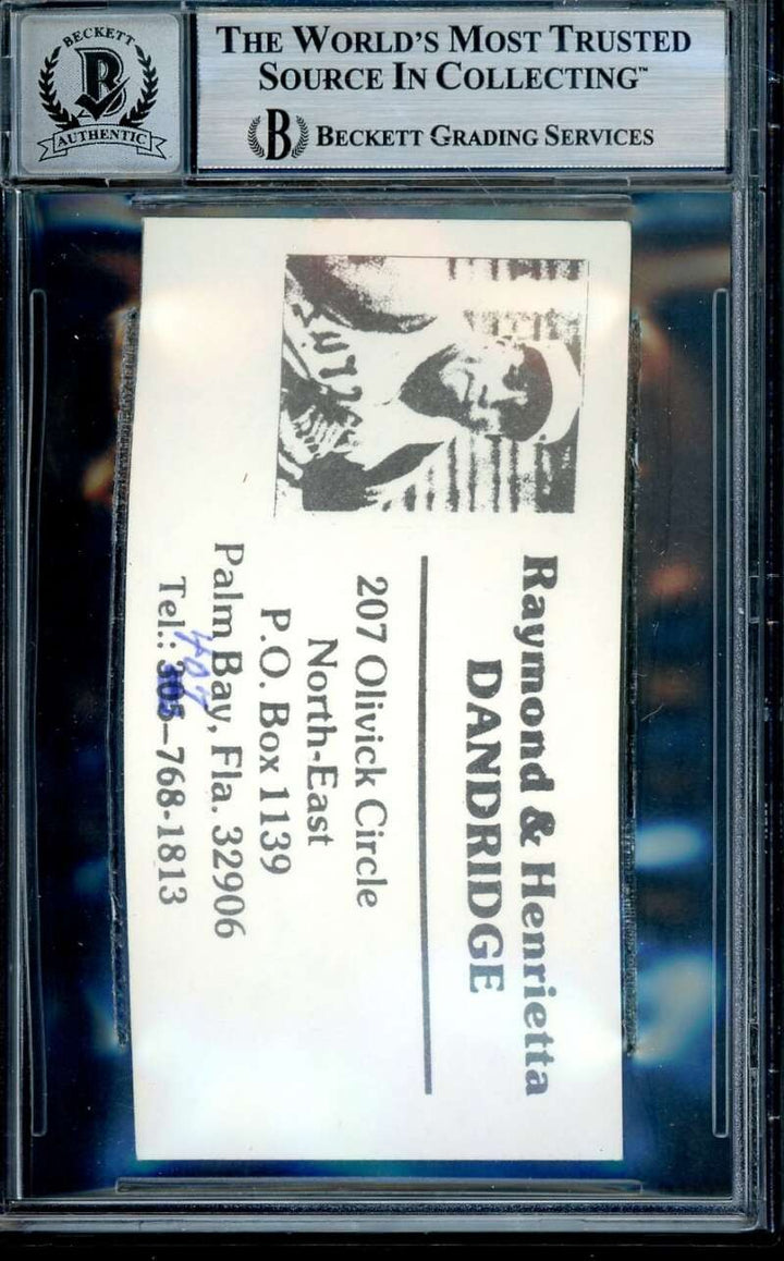 Ray Dandridge Gem Mint 10 Beckett BAS Signed Business Card Autograph