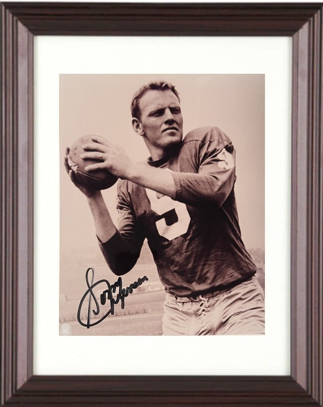Sonny Jurgensen signed Washington Vintage NFL 8x10 Photo Framed- COA & Ticket