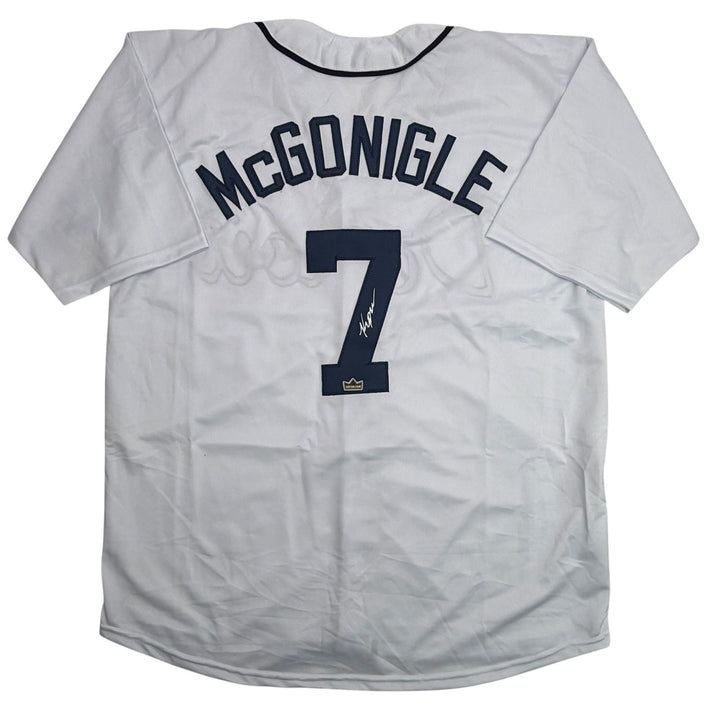 Facsimile Autographed Kevin McGonigle Detroit White Reprint Jersey Size Men's XL