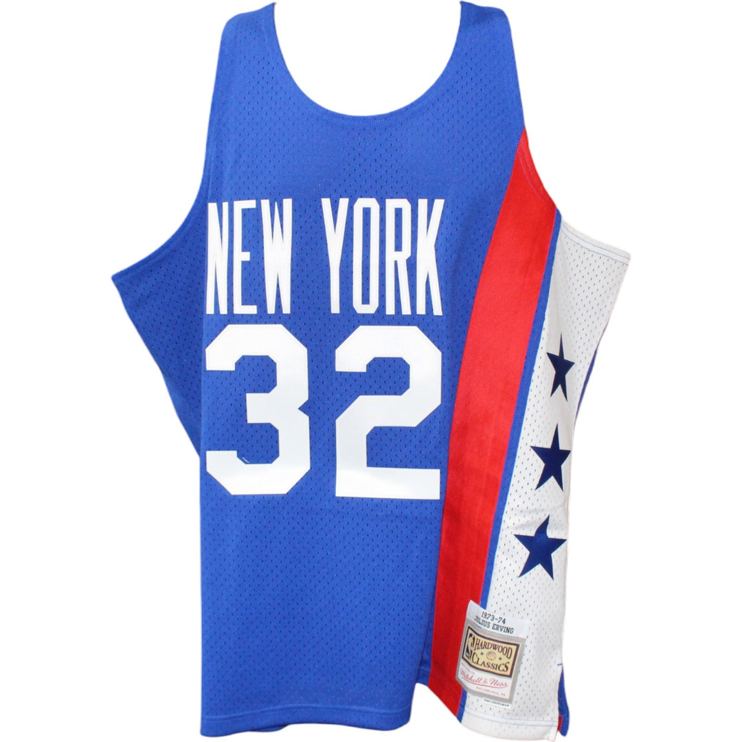 Julius Erving Signed New Jersey Nets Mitchell & Ness XL Jersey Champs BAS 51831
