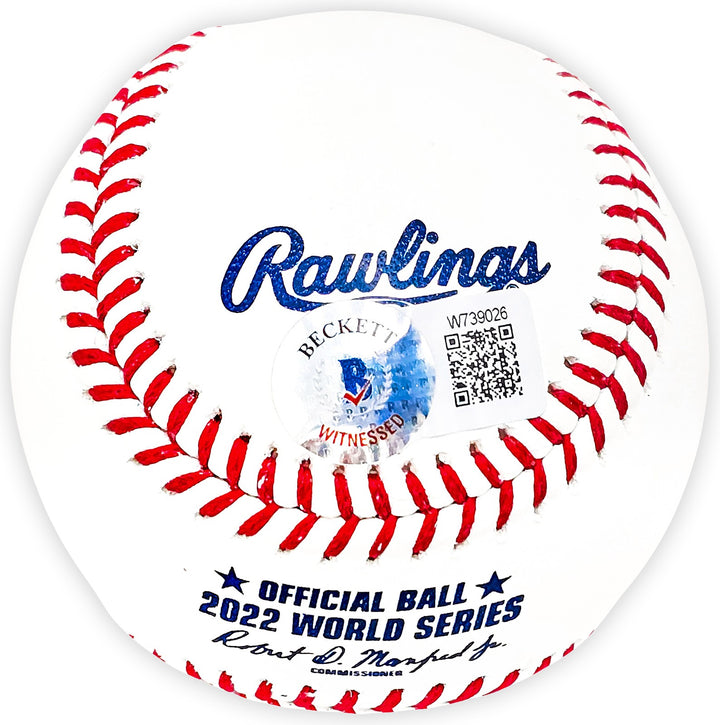 Alex Bregman Signed Official 2022 WS Logo MLB Baseball Astros Beckett Witness