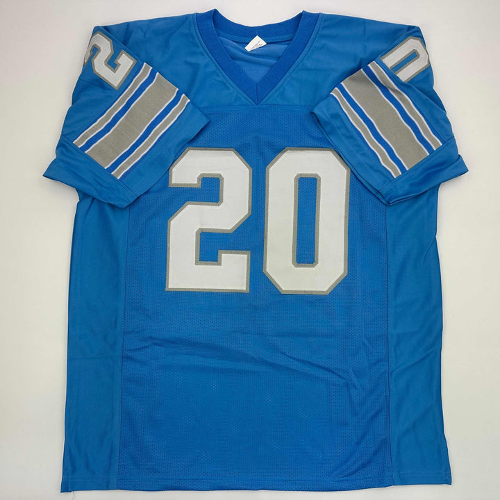 Facsimile Autographed Billy Sims Detroit Blue Reprint Jersey Size Men's XL