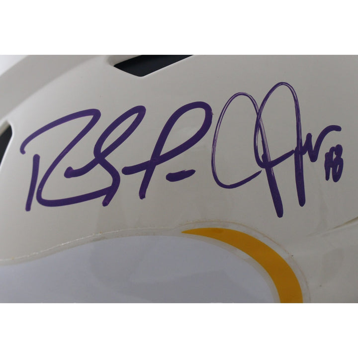 Randy Moss Justin Jefferson Signed Minnesota Vikings SpeedFlex Helmet BAS 57982