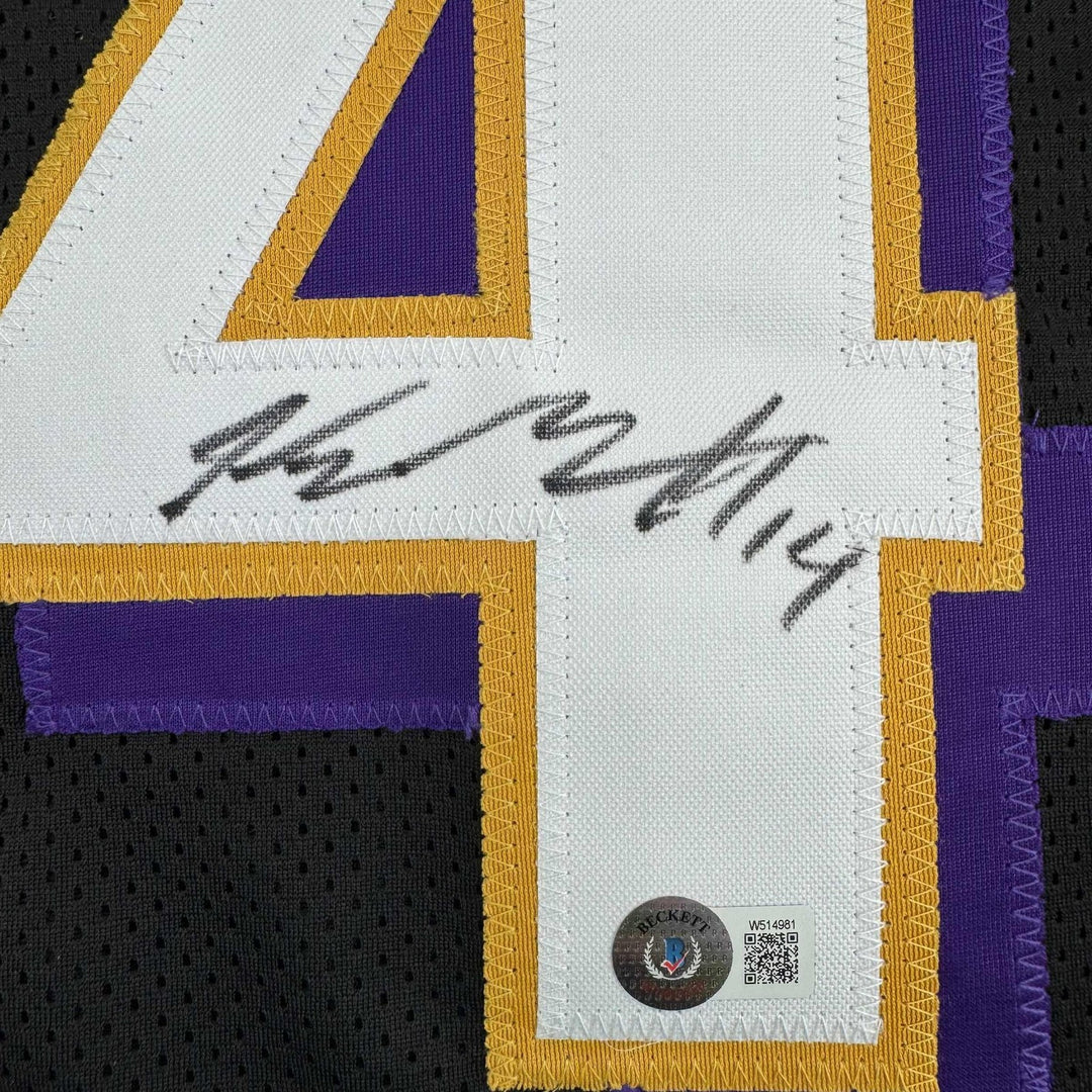 Autographed/Signed Kyle Hamilton Baltimore Black Jersey Beckett BAS COA