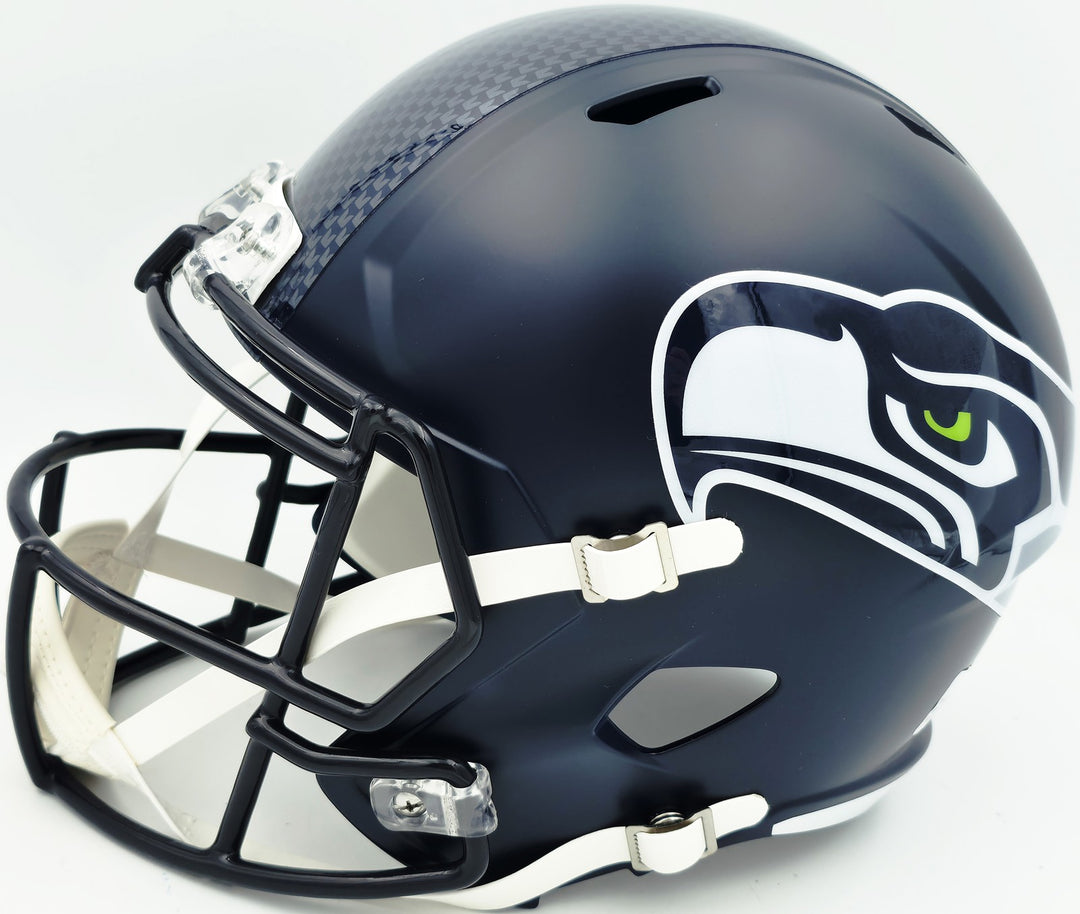 Leonard Williams Signed Seahawks Blue Full Size Speed Replica Helmet Beckett Wit