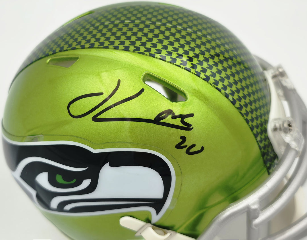 Julian Love Signed Seattle Seahawks Flash Green Speed Mini Helmet MCS Holo