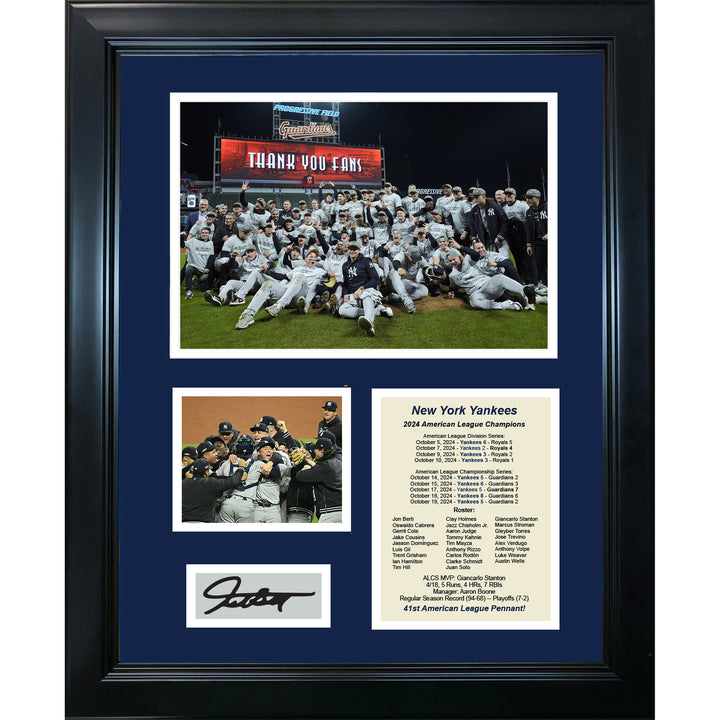Framed Yankees 2024 ALCS Giancarlo Stanton Facsimile Auto 11"x14" Photo Collage