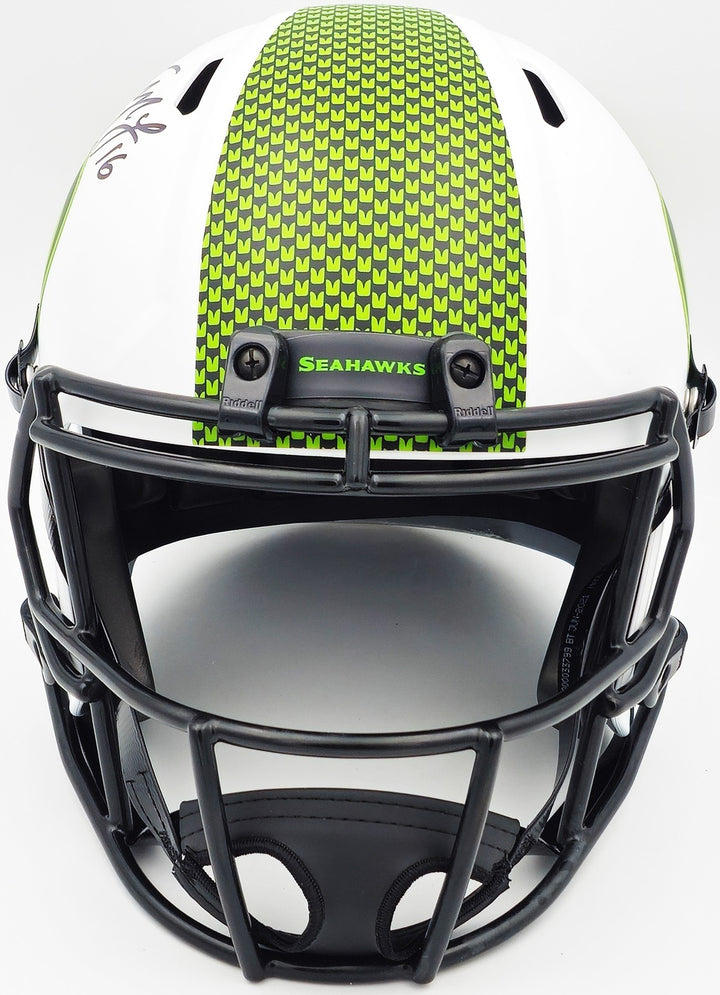 Tyler Lockett Auto Seahawks Lunar Eclipse White Full Size Speed Rep Helmet