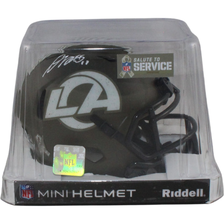 Davante Adams Autographed Los Angeles Rams 22 STS Mini Helmet Beckett WIT 55037