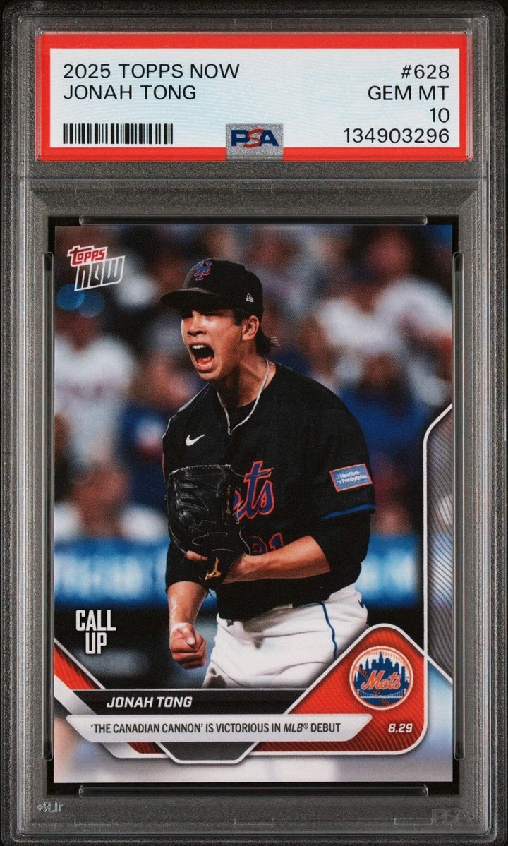 Graded 2025 Topps Now Jonah Tong #628 Rookie RC Baseball Card PSA 10 Gem Mint