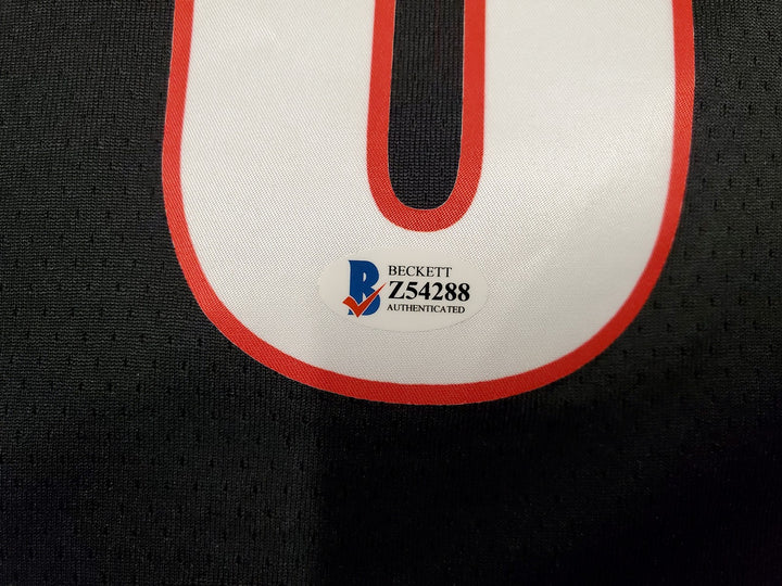 Portland Trail Blazers Damian Lillard Signed Black Nike Jersey Size L Beckett
