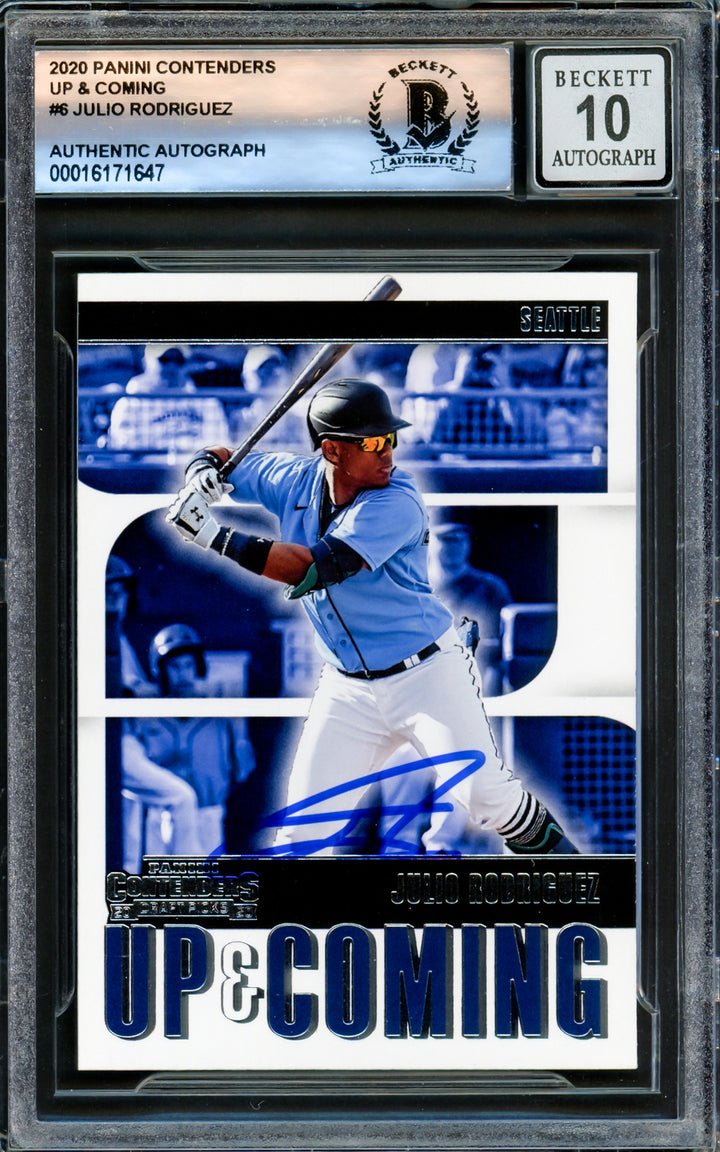 Julio Rodriguez Autographed 2020 Panini Contenders RC Gem 10 Auto Beckett