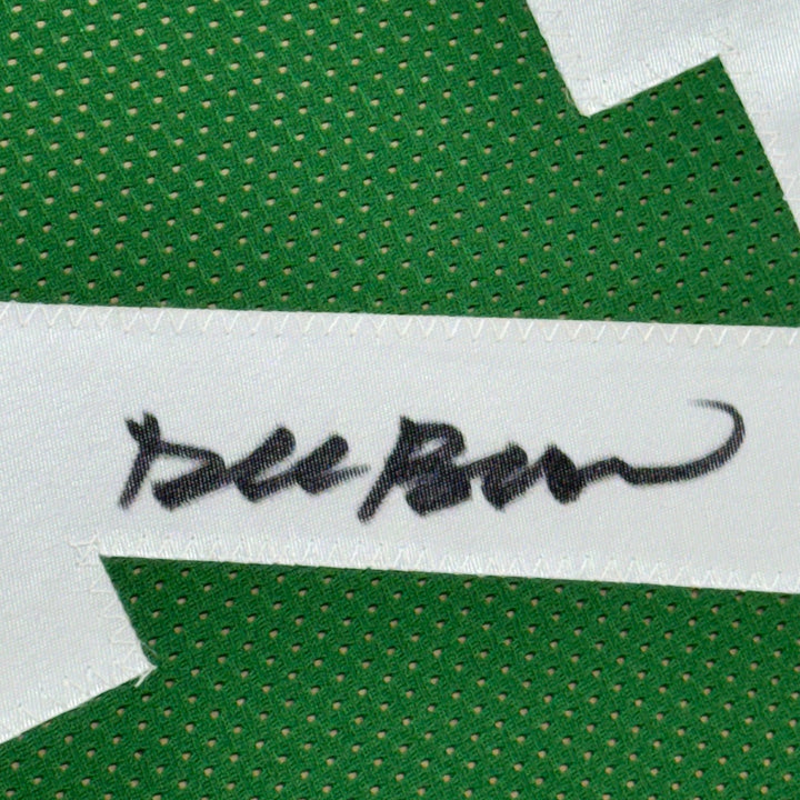 Framed Autographed/Signed Dee Brown 35x39 Boston Green Jersey JSA COA
