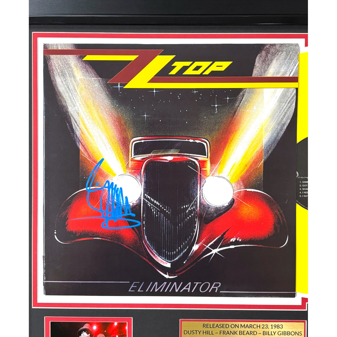 Billy Gibbons Autographed Eliminator Album Framed ZZ Top Backstage Pass Beckett