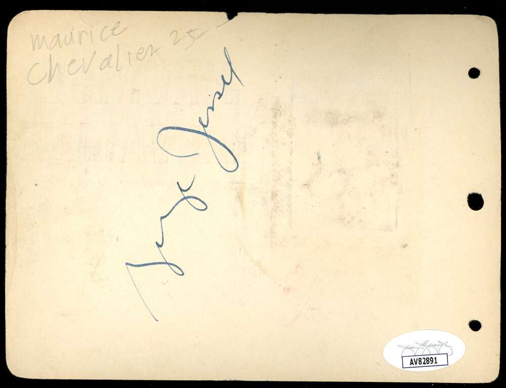 Maurice Chevalier George Jesel JSA Coa Signed Album Page Autograph