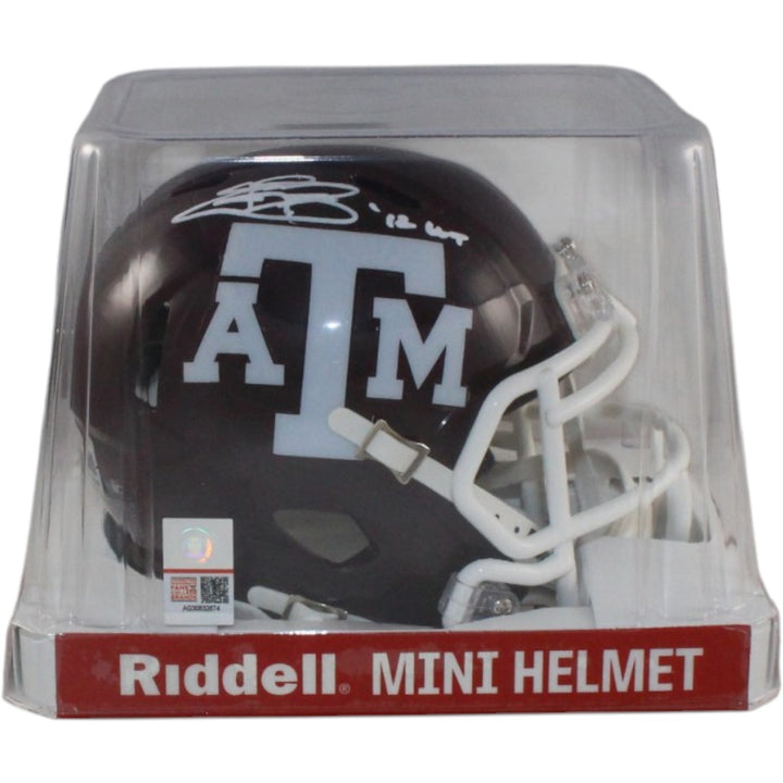 Johnny Manziel Autographed Texas A&M Mini Helmet 12 HT Beckett Witness 58247