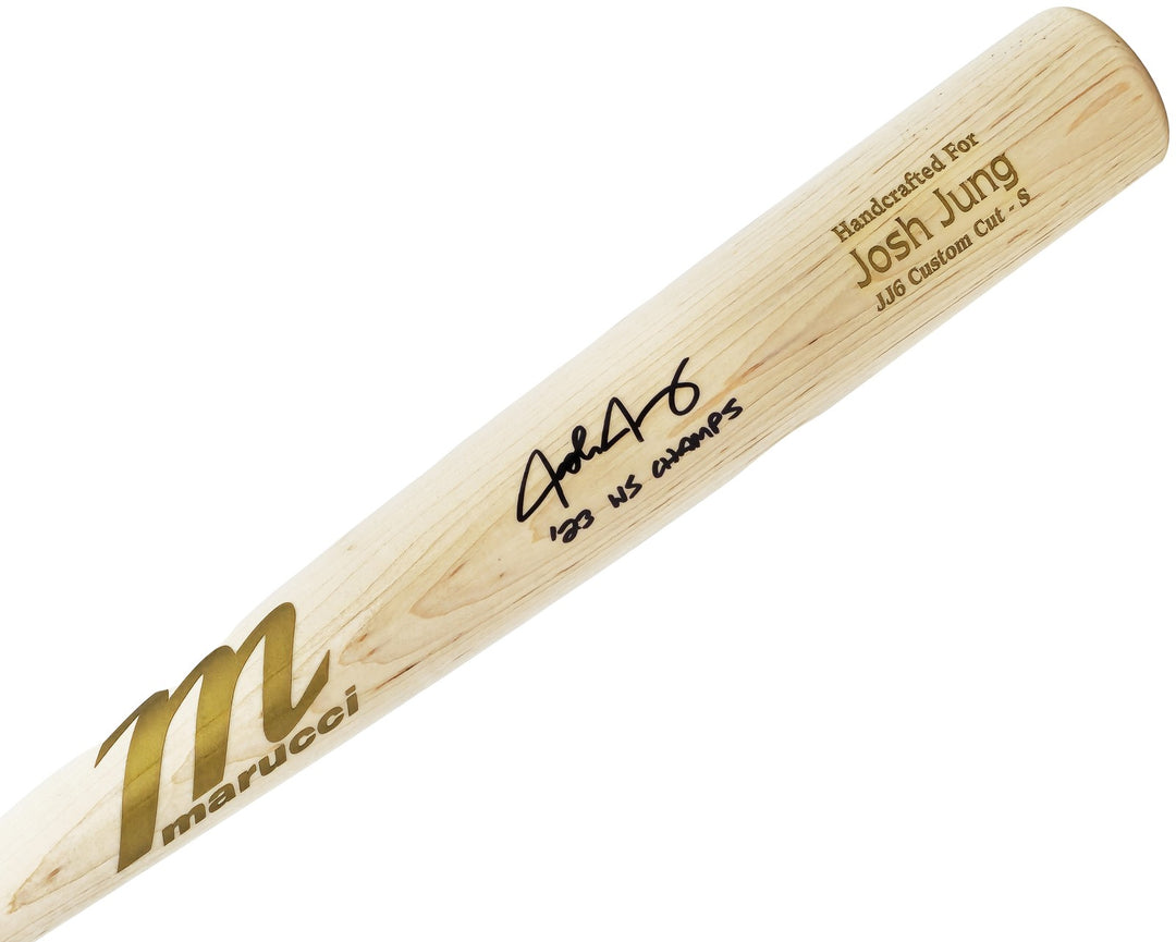 Josh Jung Auto Blonde Marucci Player Model Bat Rangers 23 WS Champs Beckett Wit