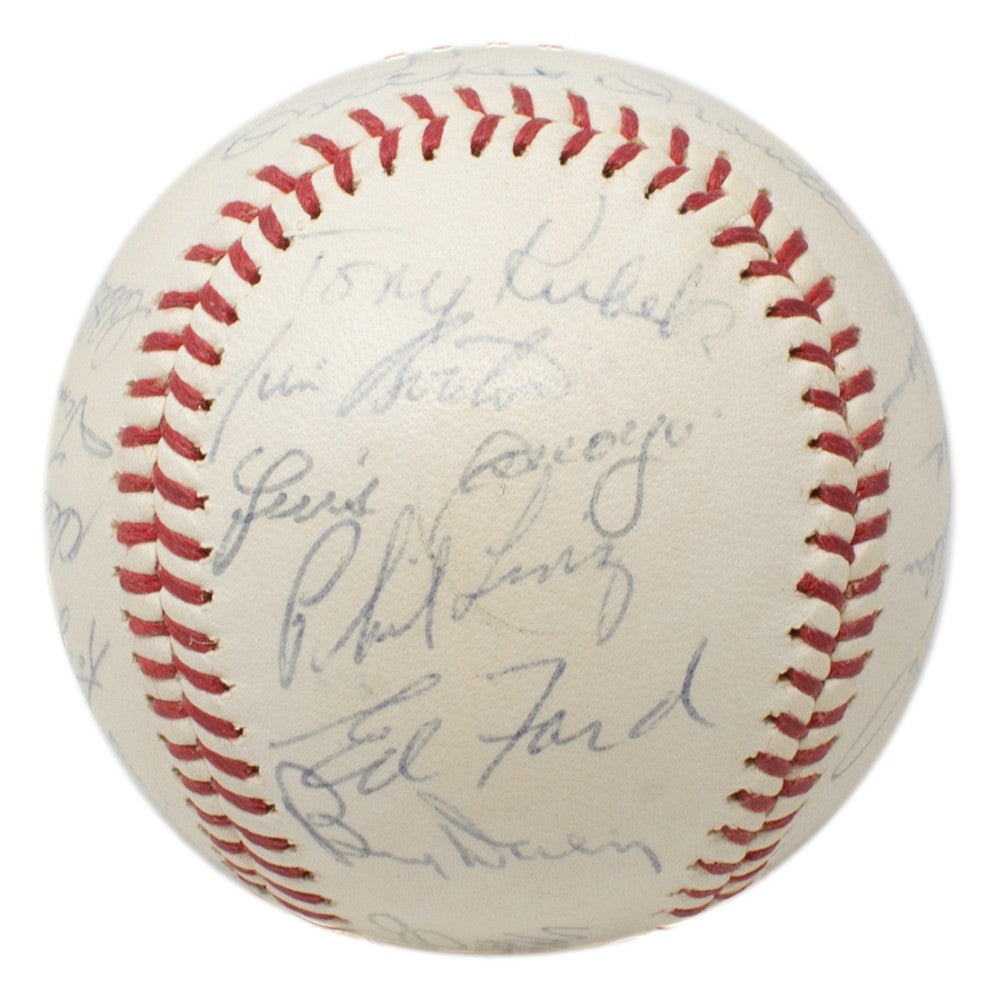 1962 New York Yankees Team Signed Baseball Yogi Berra + 22 Others BAS LOA