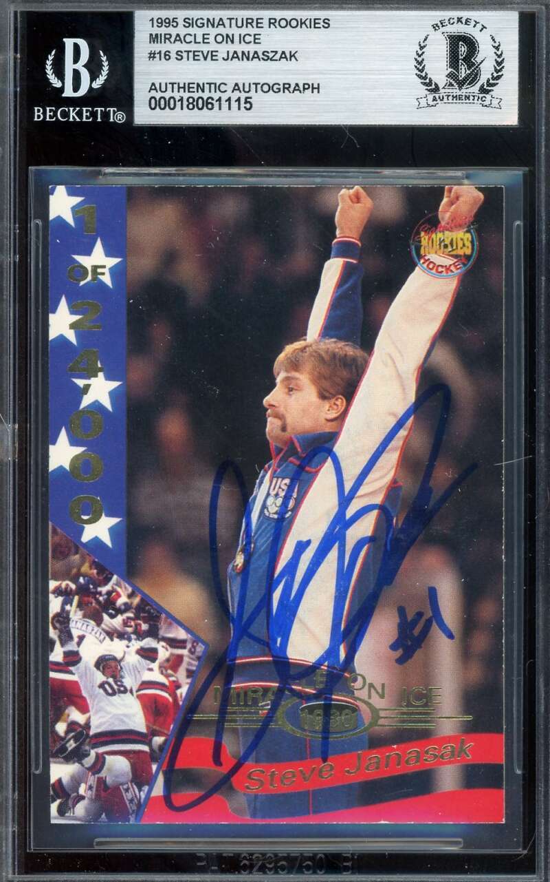 Steve Janaszak Beckett BAS Signed 1995 Signature Rookies Miracle On Ice Auto