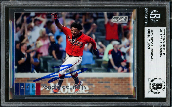 Ronald Acuna Jr. Signed 2020 Stadium Club Card 116 Braves Beckett #16710859