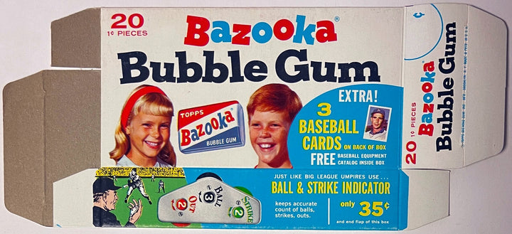 1966 Bazooka Compete Box 20-piece Richert #43, Campaneris #44, Maloney #45 of 48