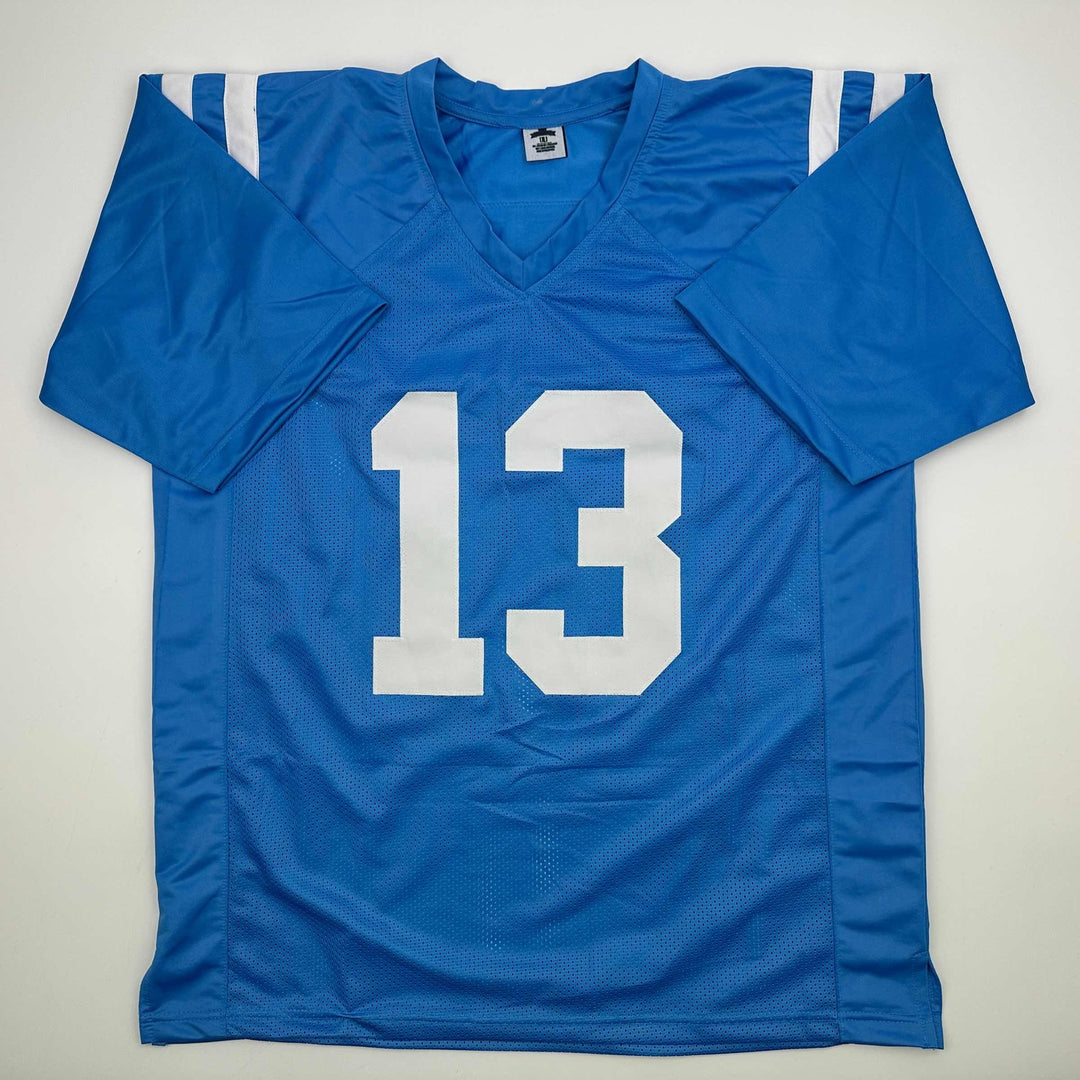 Facsimile Autographed Austin Simmons Ole Miss Blue Reprint Jersey Size Men's XL